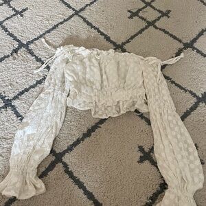 White Floral Off-Shoulder Blouse